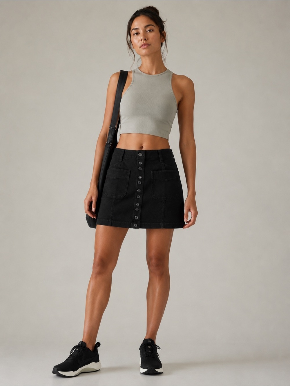 Columbia  Women’s Black Denim Button-Front Skirt - Size 8